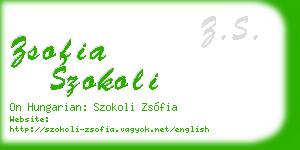 zsofia szokoli business card