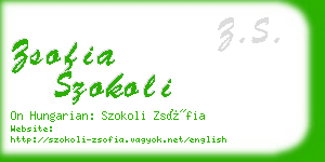 zsofia szokoli business card